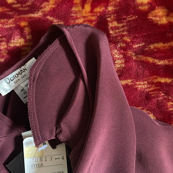 New Dorman 100% Silk Short Sleeved Top with padded shoulders - Picture 6 of 6